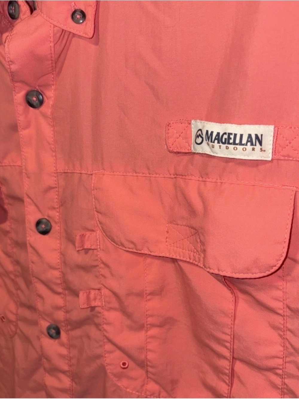 Magellan Outdoors Men’s Coral Button-Down Outdoor Shirt